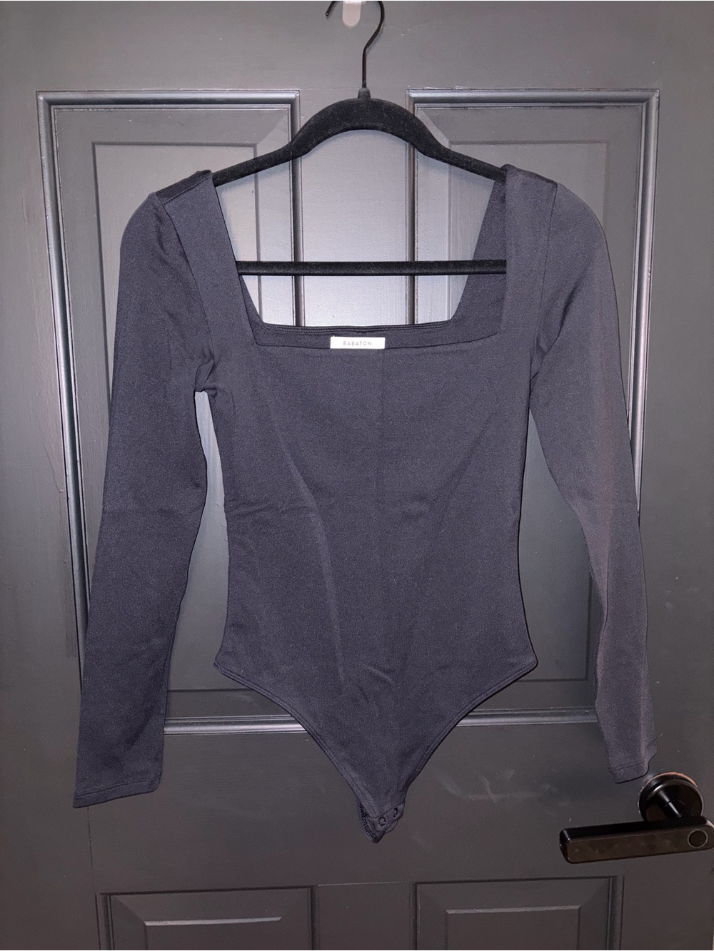 Babaton Square Neck Long Sleeve Bodysuit - Black